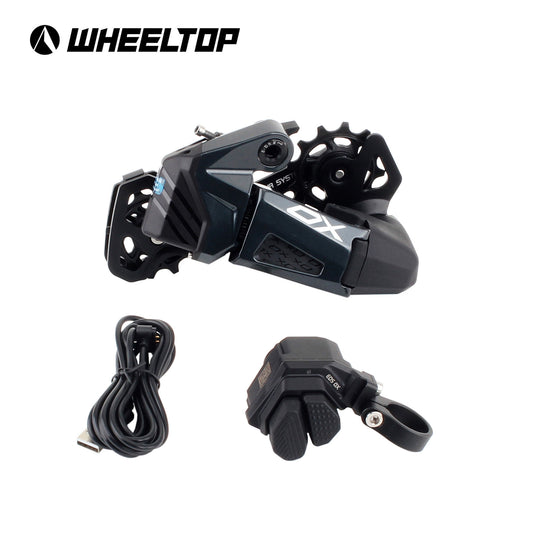 WHEELTOP EDS OX 2.0 MTB Wireless Electronic Groupset, 3-14 Speed Shifter & Rear Derailleur with Chain Stabilizer